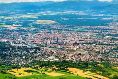Vue aérienne de la ville de Mulhouse