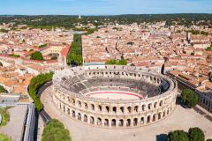 Vue aérienne de Nîmes.